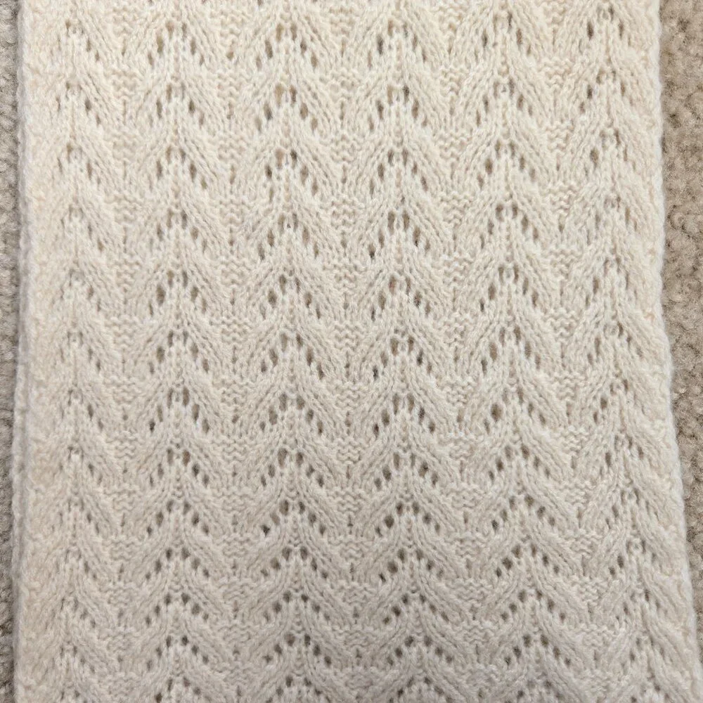 Cashmere Pointelle Scarf Ivory